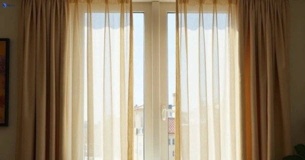 Dusty and dull curtains in strathmore-vic before steam cleaning